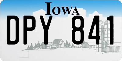 IA license plate DPY841
