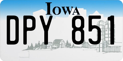 IA license plate DPY851