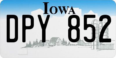 IA license plate DPY852
