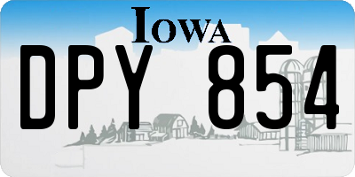 IA license plate DPY854