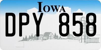 IA license plate DPY858