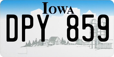 IA license plate DPY859