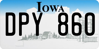 IA license plate DPY860