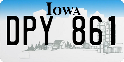IA license plate DPY861