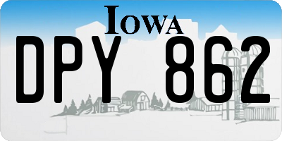 IA license plate DPY862