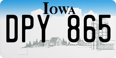 IA license plate DPY865
