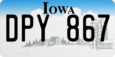 IA license plate DPY867