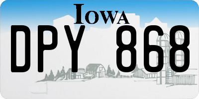IA license plate DPY868