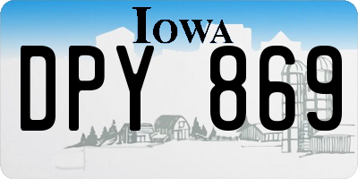 IA license plate DPY869