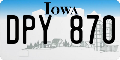 IA license plate DPY870