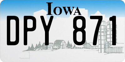 IA license plate DPY871