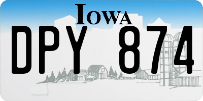 IA license plate DPY874