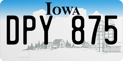 IA license plate DPY875
