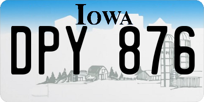 IA license plate DPY876