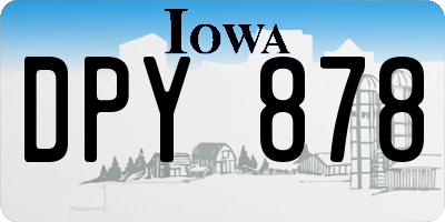 IA license plate DPY878
