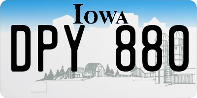 IA license plate DPY880