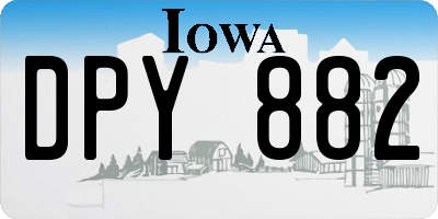 IA license plate DPY882