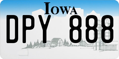 IA license plate DPY888