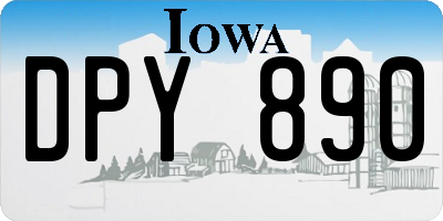 IA license plate DPY890