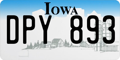 IA license plate DPY893