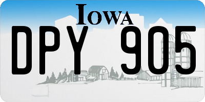 IA license plate DPY905