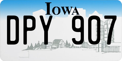 IA license plate DPY907