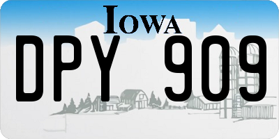 IA license plate DPY909