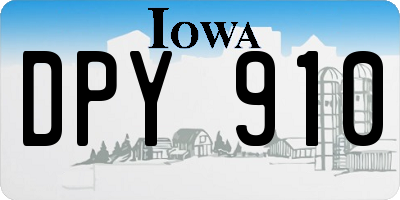 IA license plate DPY910