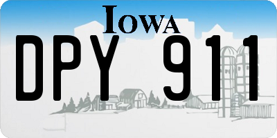 IA license plate DPY911