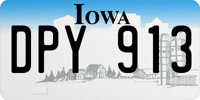 IA license plate DPY913