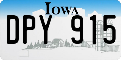 IA license plate DPY915