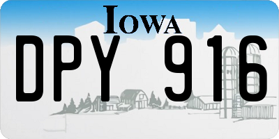 IA license plate DPY916
