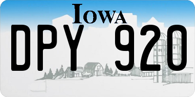 IA license plate DPY920