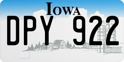 IA license plate DPY922