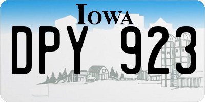 IA license plate DPY923