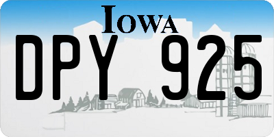 IA license plate DPY925