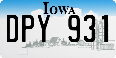 IA license plate DPY931