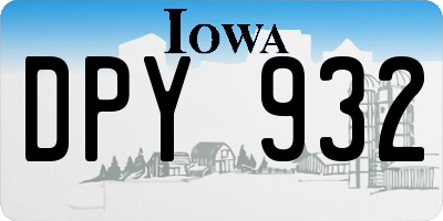 IA license plate DPY932