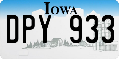 IA license plate DPY933