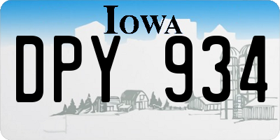 IA license plate DPY934