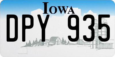 IA license plate DPY935