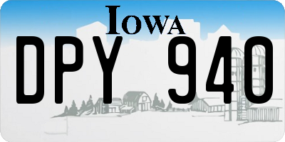 IA license plate DPY940