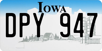 IA license plate DPY947