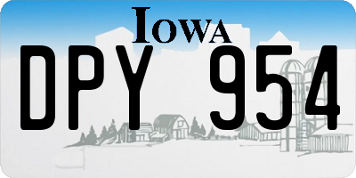 IA license plate DPY954
