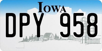 IA license plate DPY958