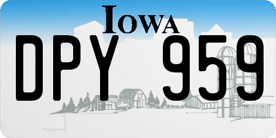 IA license plate DPY959