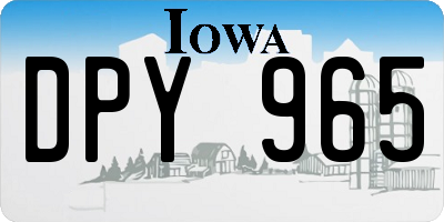 IA license plate DPY965