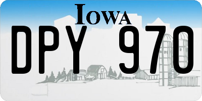 IA license plate DPY970