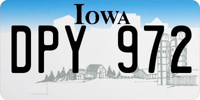 IA license plate DPY972