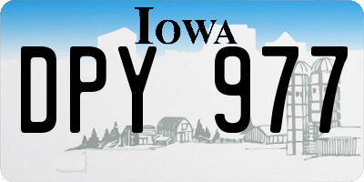 IA license plate DPY977